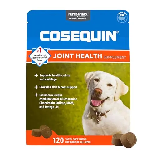 COSEQUIN with MSM and Omega-3 dog joint supplement soft chews