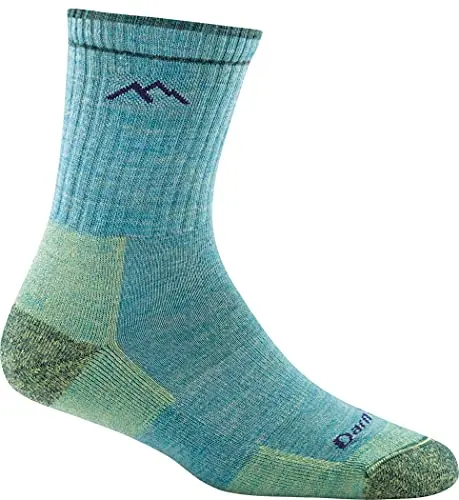 Darn Tough Women's Hiker Sock in blue and aqua heather