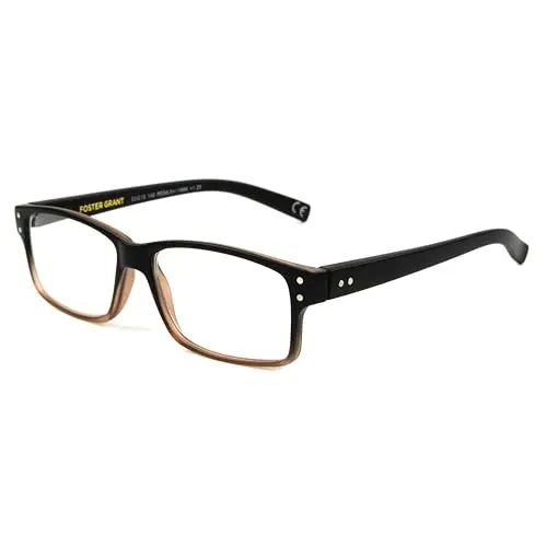 Foster Grant brown transparent square reading glasses
