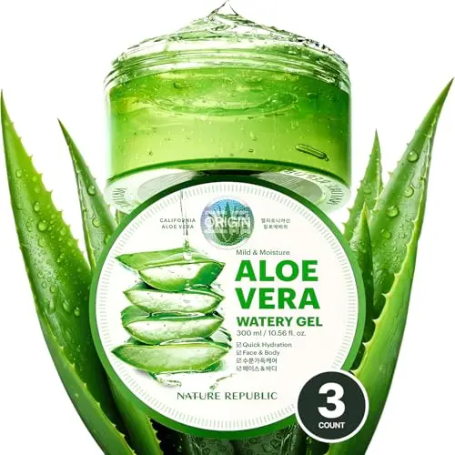 Nature Republic Aloe Vera Gel bottle with watery texture