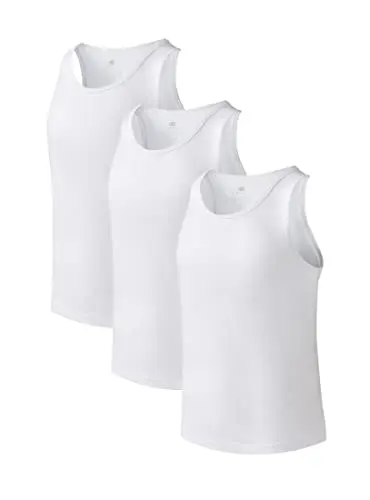 DAVID ARCHY men's white bamboo tank top undershirt