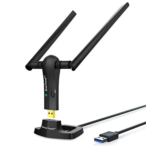 BrosTrend USB WiFi adapter with dual high-gain antennas
