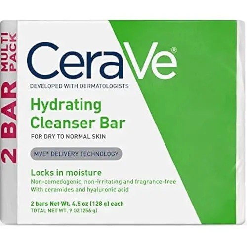 CeraVe Hydrating Cleanser Bar with ceramides for dry skin