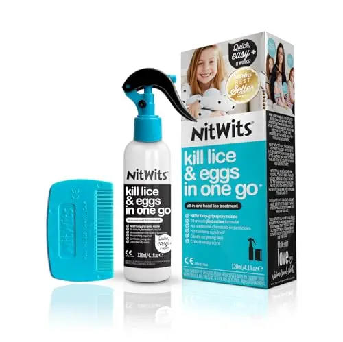 NitWits All-in-One lice treatment spray bottle and comb