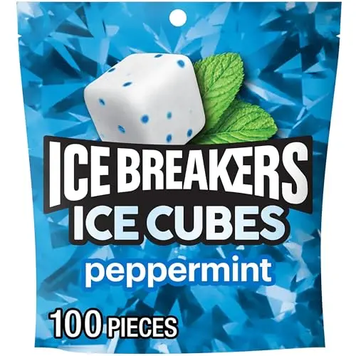 ICE BREAKERS Ice Cubes Peppermint Sugar Free Chewing Gum with cooling crystals