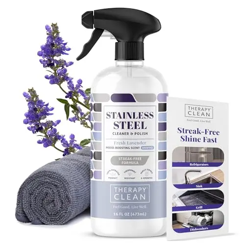 Therapy plant-based stainless steel cleaner with lavender scent