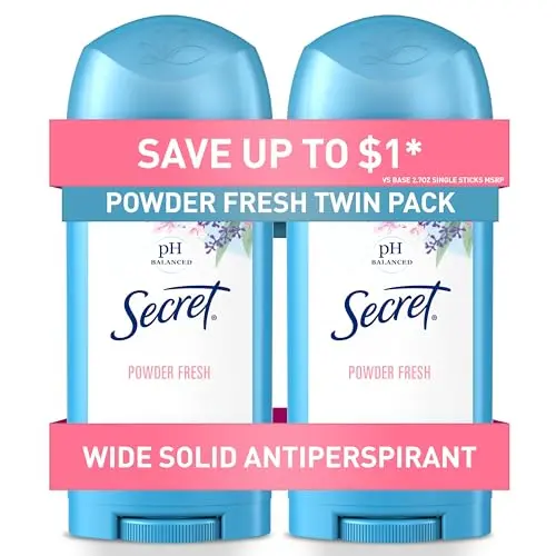 Secret antiperspirant deodorant wide solid in powder fresh scent