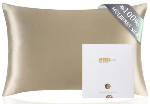 ZIMASILK taupe silk pillowcase with hidden zipper