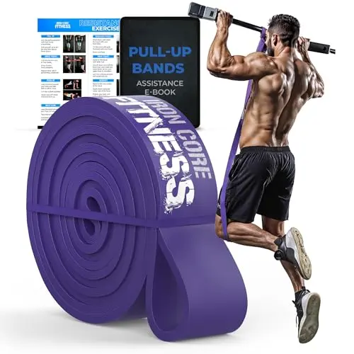 Iron Core Fitness purple resistance band for pull-ups and heavy compound exercises