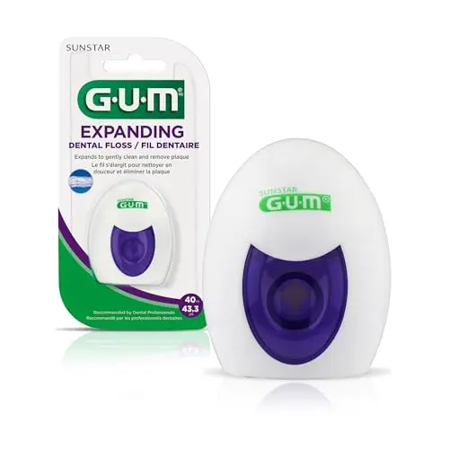 GUM Expanding Dental Floss package showing woven floss design
