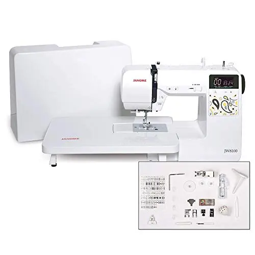 Janome JW8100 computerized sewing machine with accessories