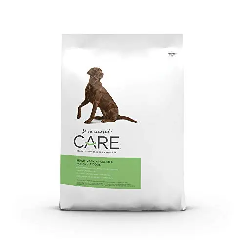 DIAMOND CARE grain-free dog food bag with salmon formula for sensitive skin