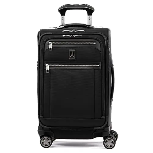 Travelpro Platinum Elite softside carry-on luggage with USB port in shadow black