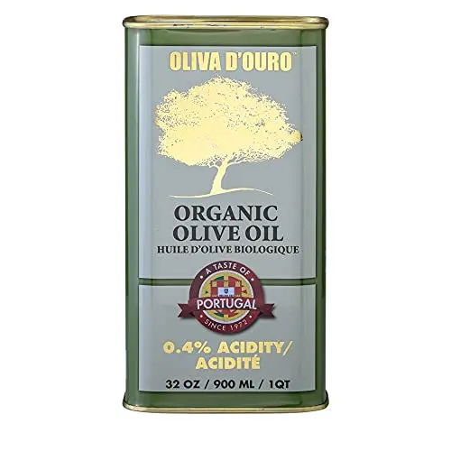 Taste of Portugal Organic Olive Oil in a 32oz tin