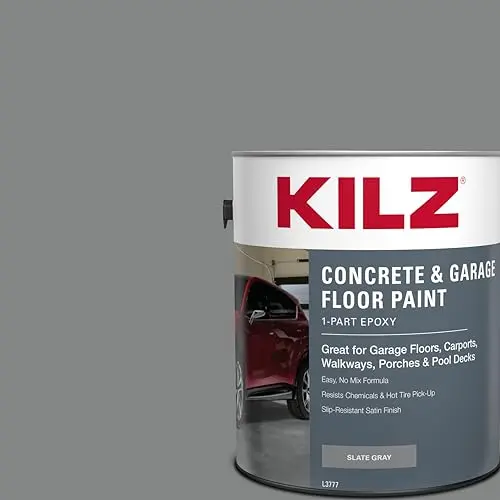 KILZ epoxy acrylic concrete and garage floor paint in slate gray