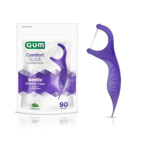 GUM Comfort Slide Floss Picks with easy grip handle