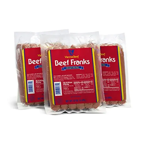Vienna Beef skinless hot dogs pack