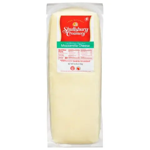 Shullsburg Creamery natural mozzarella cheese 6 pound loaf for pizza