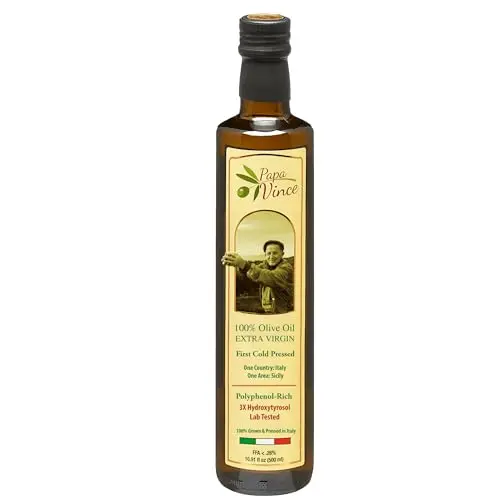 Papa Vince extra virgin olive oil from Sicily in glass bottle