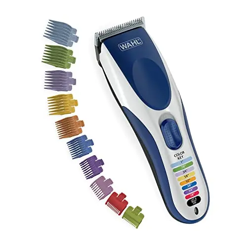 Wahl Color Pro cordless hair clipper with color-coded guide combs