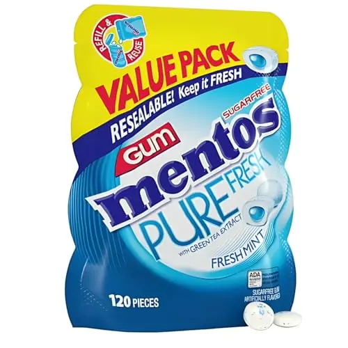 Mentos Pure Fresh Sugar-Free Chewing Gum with xylitol in fresh mint flavor