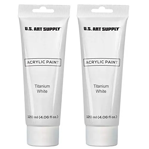 U.S. Art Supply titanium white acrylic paint in large 120ml tubes