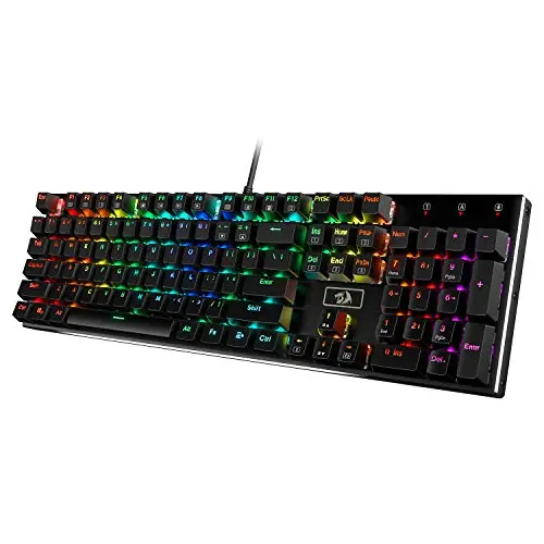 Redragon K556 mechanical gaming keyboard with aluminum base and RGB lighting