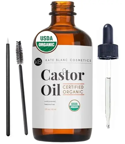 Kate Blanc Cosmetics Castor Oil in small glass bottle with dropper