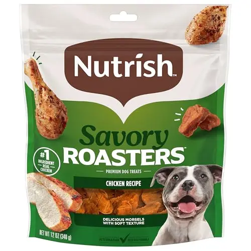 Nutrish Savory Roasters chicken dog treats pouch