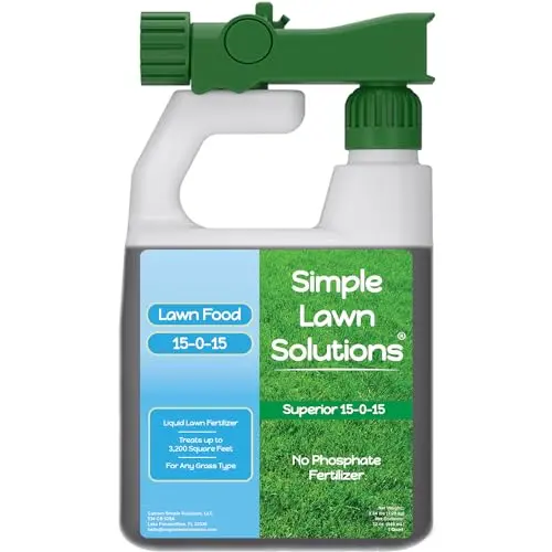 Simple Lawn Solutions 15-0-15 Liquid Lawn Fertilizer bottle with sprayer