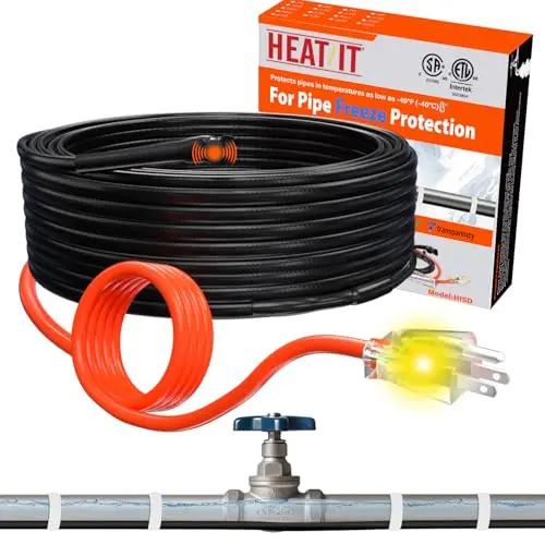 HEATIT self-regulating heat tape with full safety certifications for water pipes