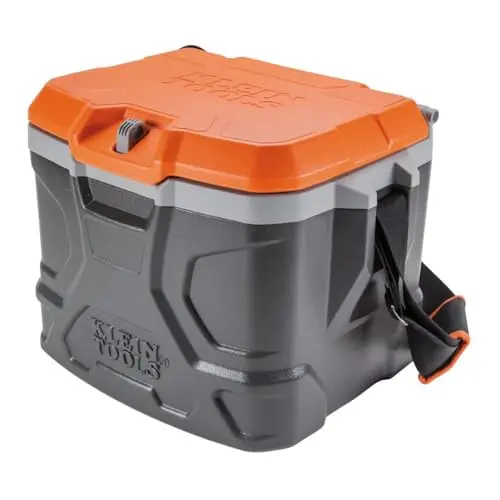 Klein Tools gray and orange 17-quart heavy-duty work cooler