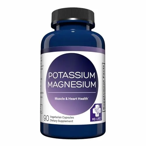 MD. Life Potassium Magnesium supplement capsules for leg cramp relief