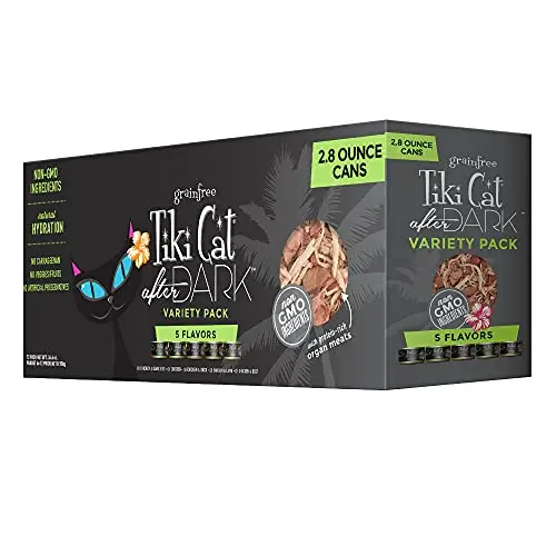 Tiki Cat After Dark high-protein wet cat food variety pack