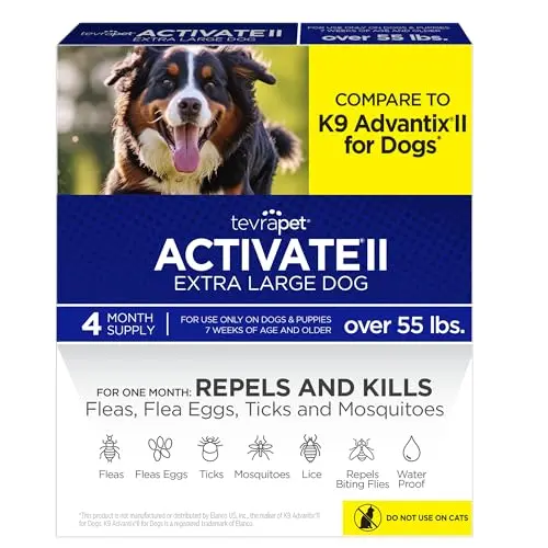 TevraPet Activate II flea and tick drops for extra large dogs over 55 pounds