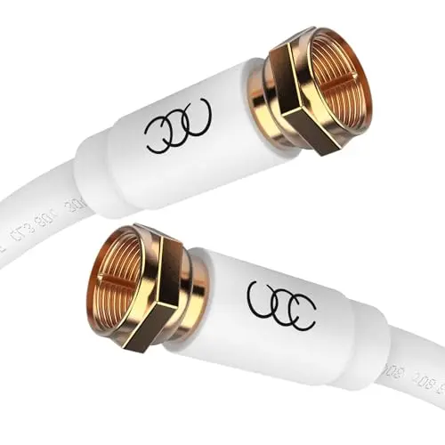 Ultra Clarity Cables 25FT white quad shielded RG6 coaxial cable