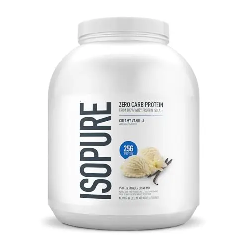 Isopure Zero Carb 100% Whey Isolate Protein Powder creamy vanilla flavor