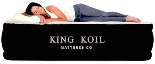 King Koil Queen air mattress with built-in pump and flocked top