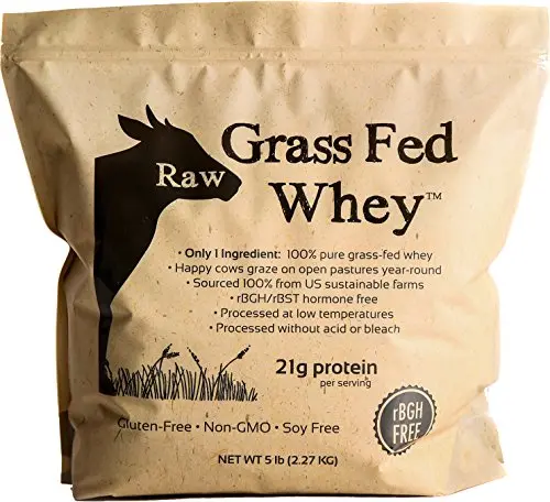 Raw Grass Fed Whey Protein Powder bag in unflavored variety