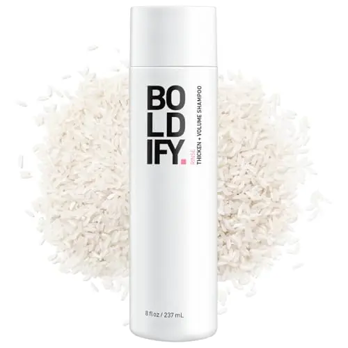 BOLDIFY Thickening Shampoo bottle with rice water formula