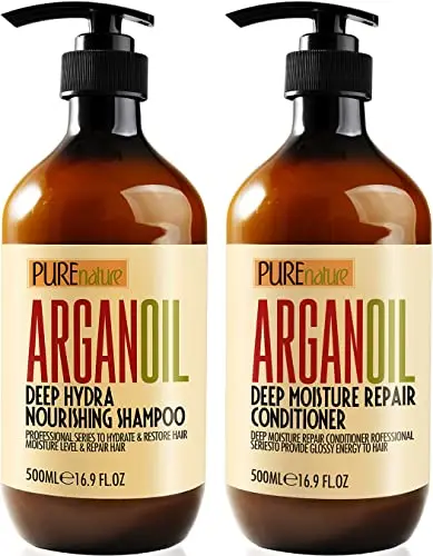 Pure Nature Lux Spa Argan Oil Shampoo and Conditioner Set bottles