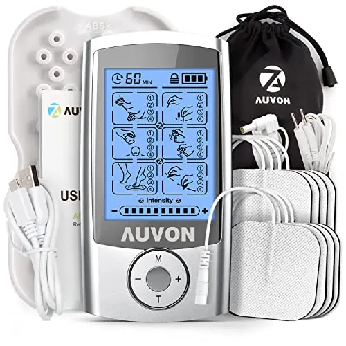 AUVON rechargeable TENS unit with electrode pads