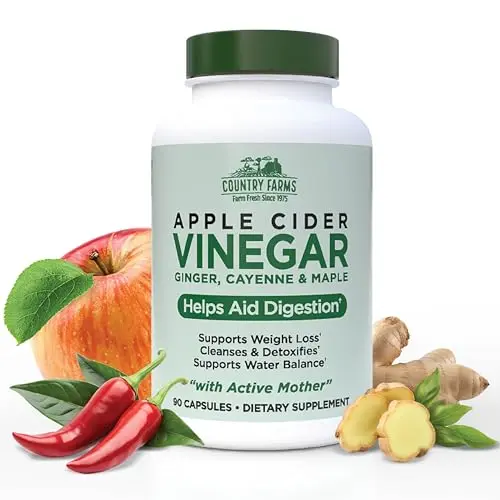 Country Farms Apple Cider Vinegar Capsules with ginger and cayenne