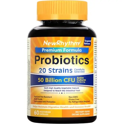 NewRhythm Probiotics 50 Billion CFU veggie capsules bottle