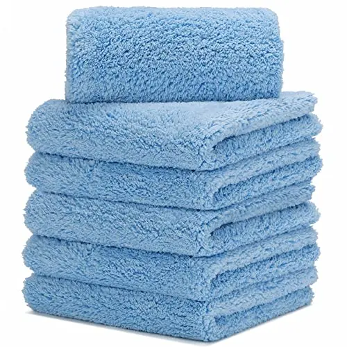 CARCAREZ blue microfiber towels pack of 6
