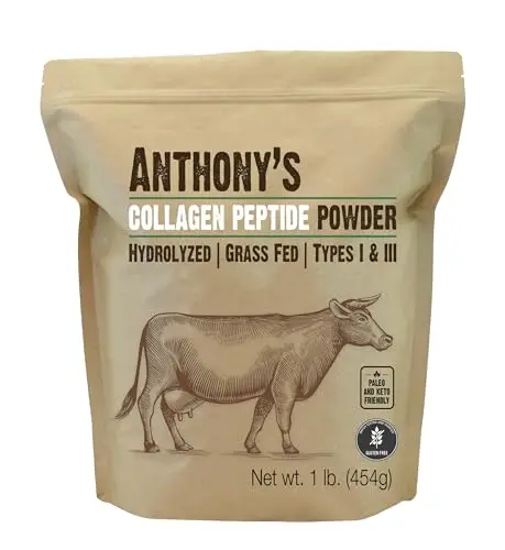 Anthony's pure hydrolyzed collagen peptide powder from grass-fed cattle