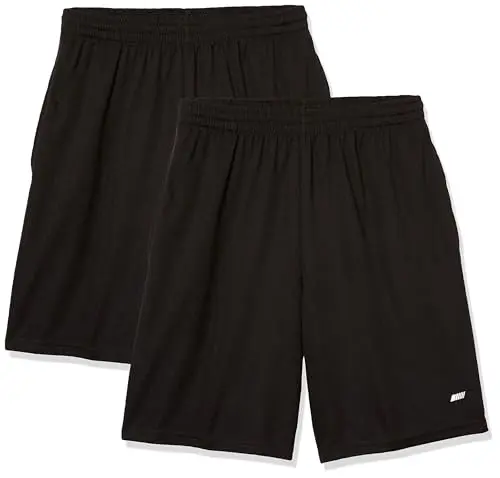 Amazon Essentials men's performance tech shorts in gym setting