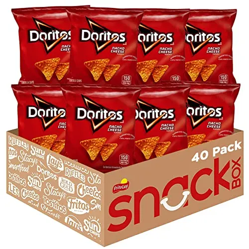 Doritos Nacho Cheese Tortilla Chips in individual portion bags