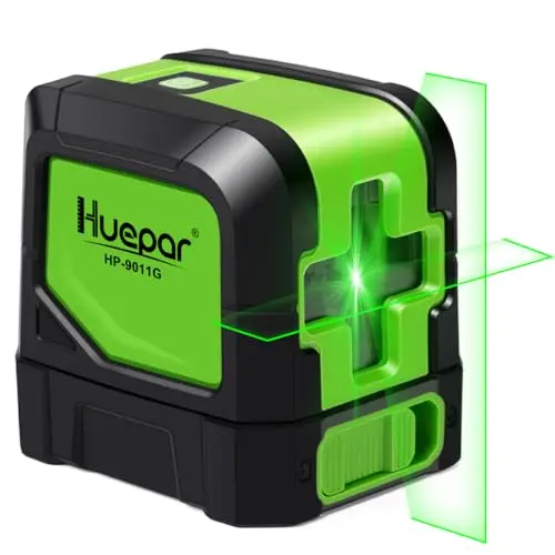 Huepar green cross line laser level with magnetic base