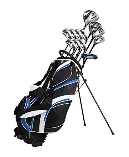 Precise 18-piece men's complete golf club package set in blue